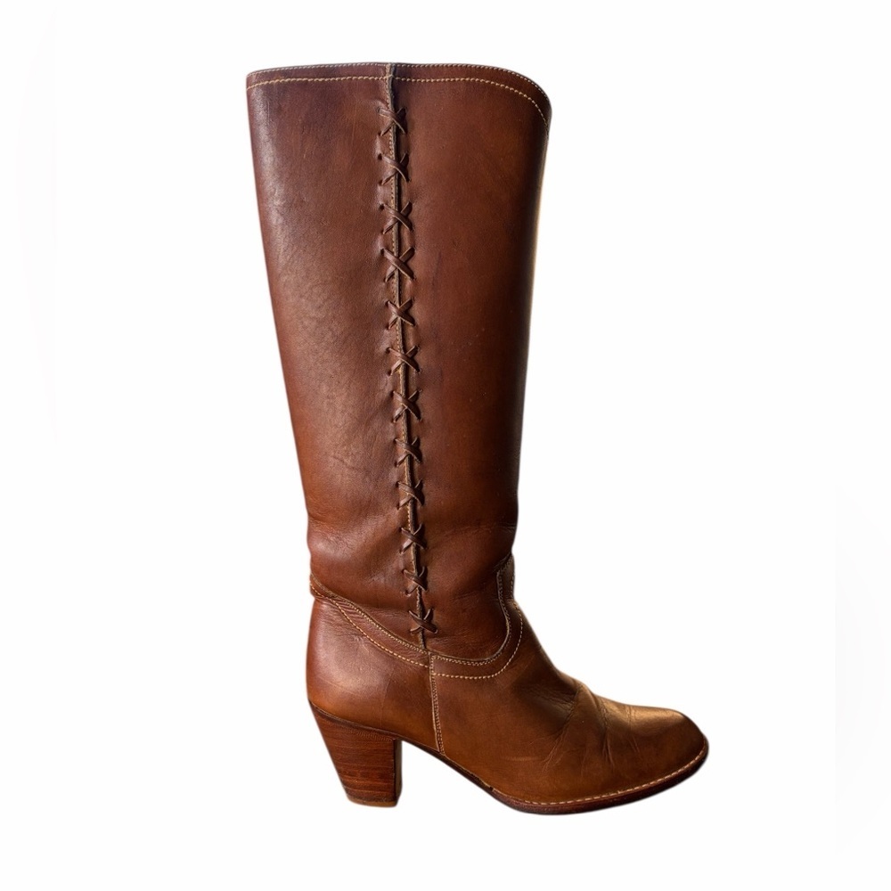 80’s Latinas Braid Vintage Leather Circle S Brazilian Campus Boot - Picture 2 of 16